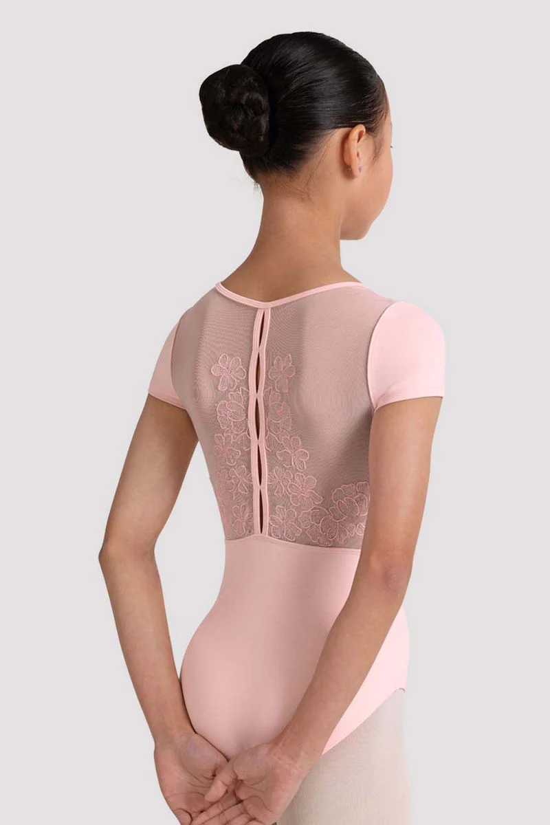 Girls Mei Floral Cap Sleeve Leotard - Image 2
