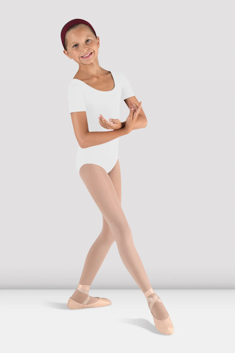 Girls Short Sleeve Round Neck Leotard