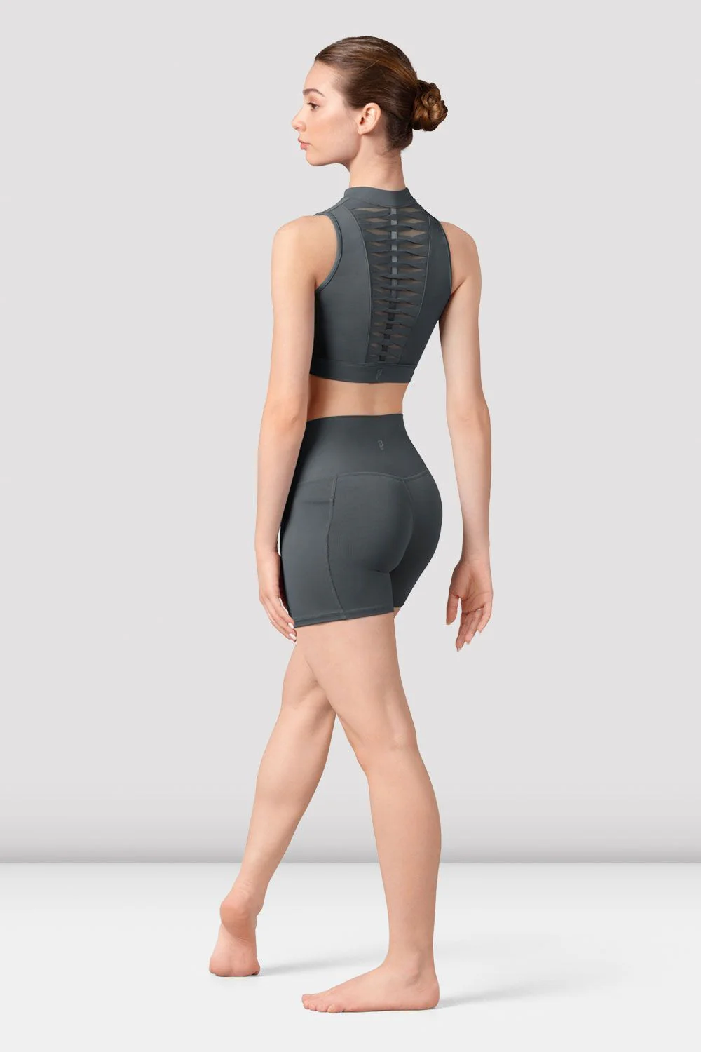 Ladies Alix Zip Front Crop Top - Image 3