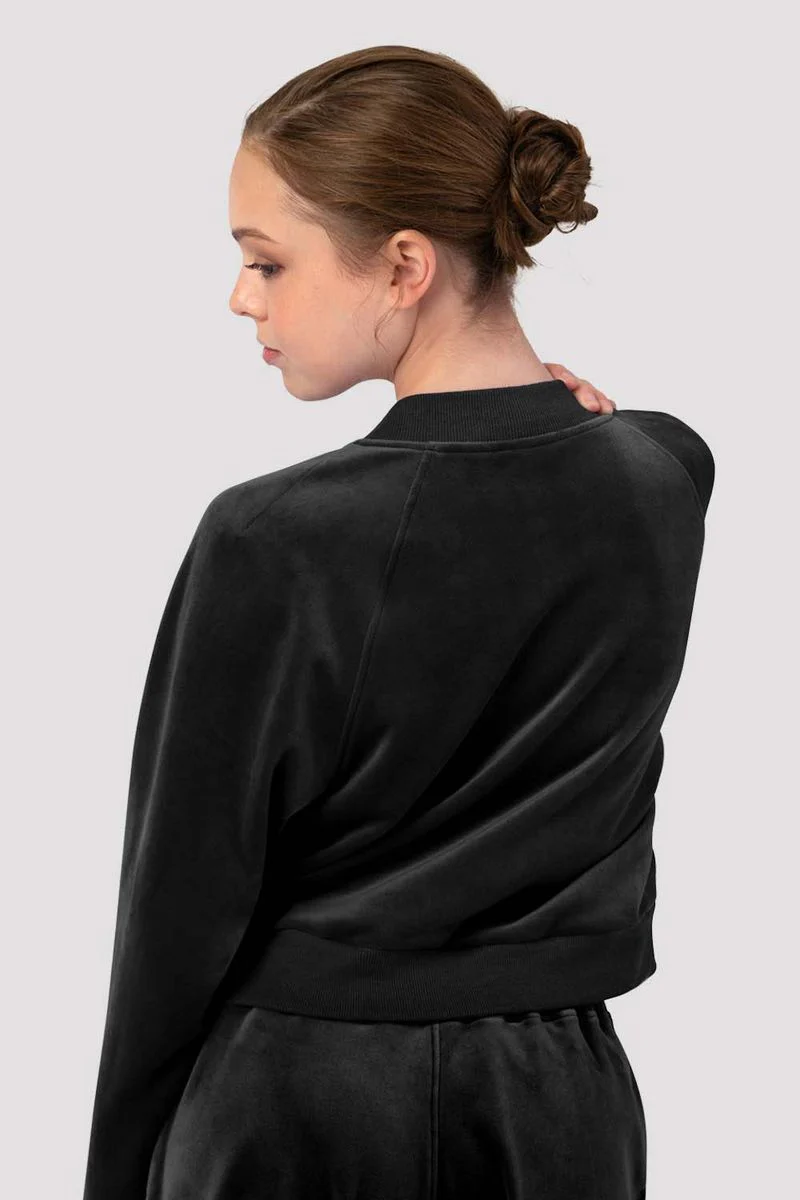 Ladies Amanda Velvet Bomber Jacket - Image 3