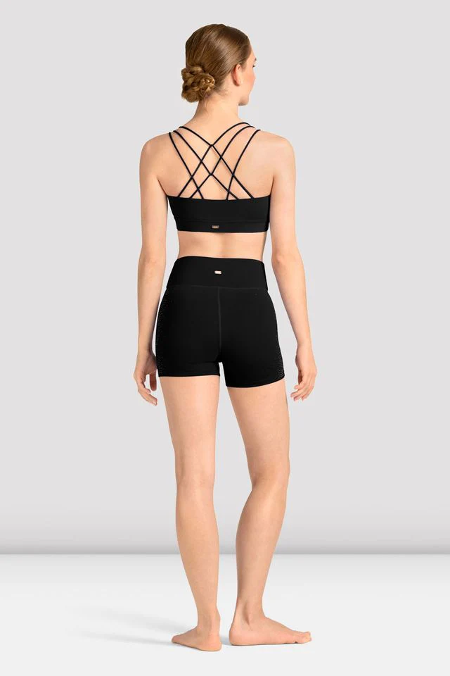 Ladies Mirella Celeste Cross Back Printed Crop Top - Image 2