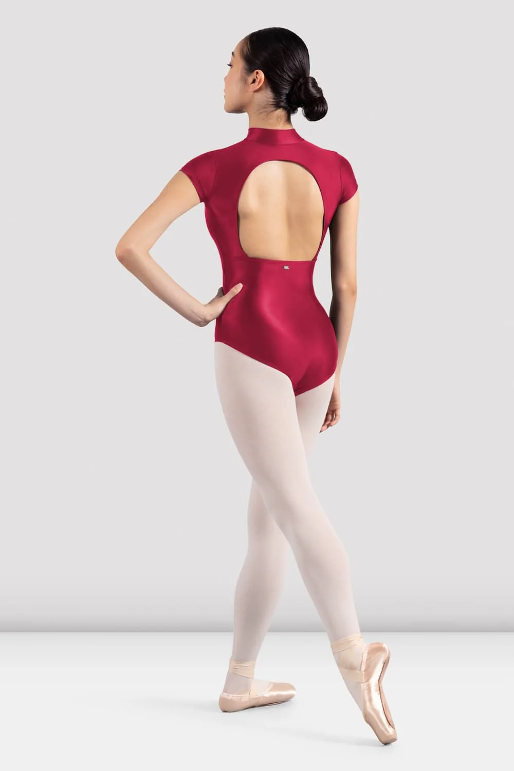Ladies Mirella Glow Zip Front Leotard - Image 2