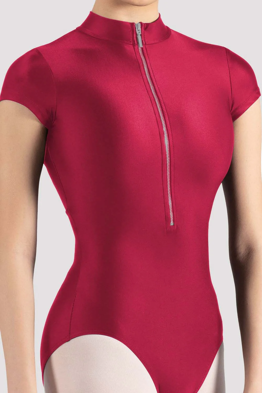Ladies Mirella Glow Zip Front Leotard - Image 3
