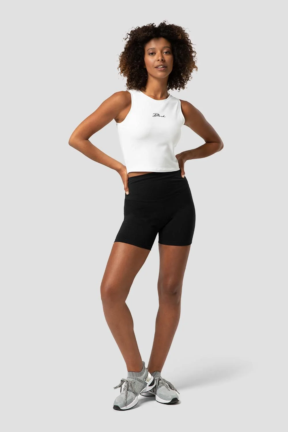 Ladies Tonal Bloch Print Crop Tank